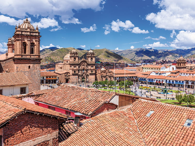 Plaza de Armas of the city of Cusco, Peru.
